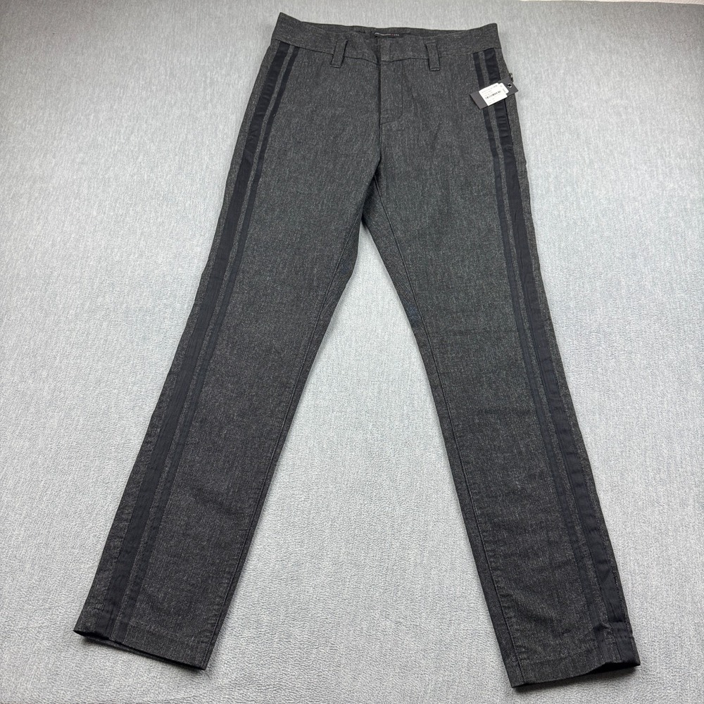 John Varvatos U.S.A. Pants Mens 30x31 Gray With Side Black Stripe Pocket Zip NWT